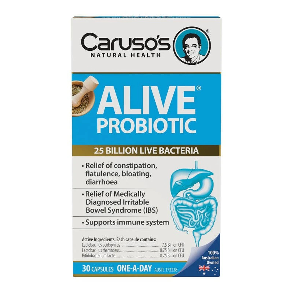 CARUSO S Natural Health Alive Probiotic 30 Capsules Invictus