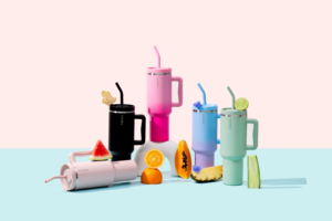 EVER ECO Insulated Tumbler with Handle & Straw 1.18L