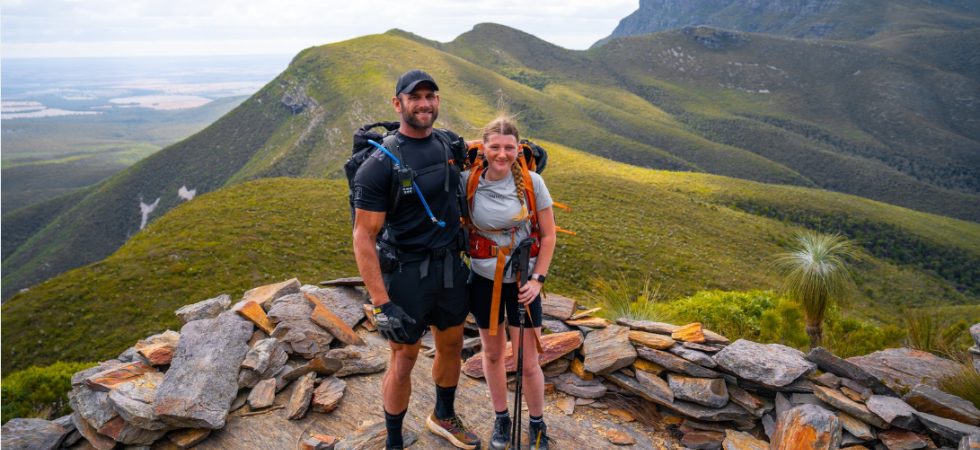 People hiking on a hill