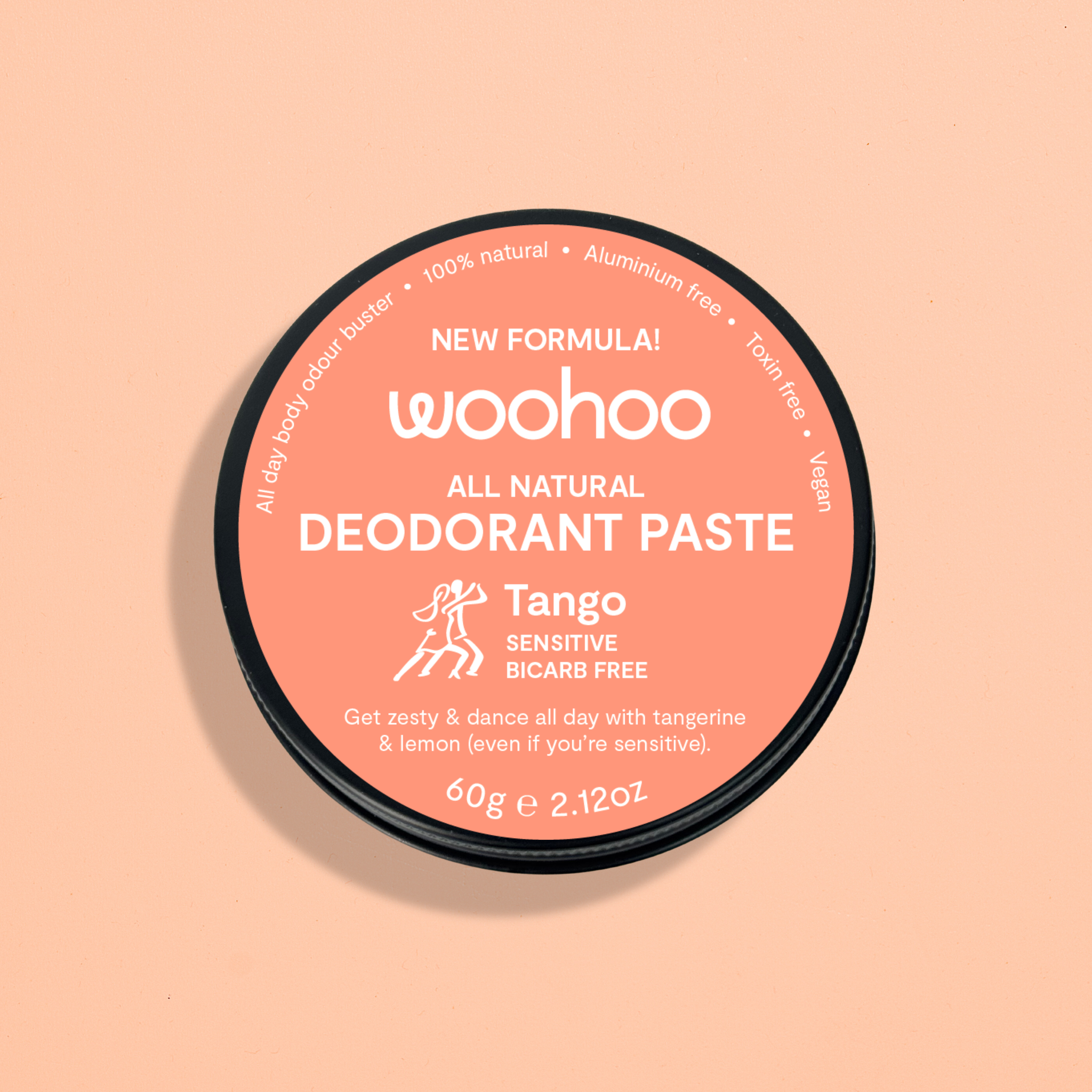 WOOHOO Deodorant Paste Tango (Sensitive Bicarb Free) Tin 60g